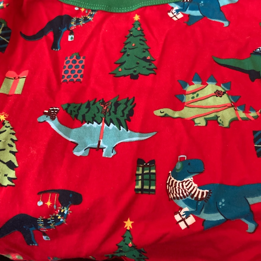Dino pattern holiday dog pjs size large